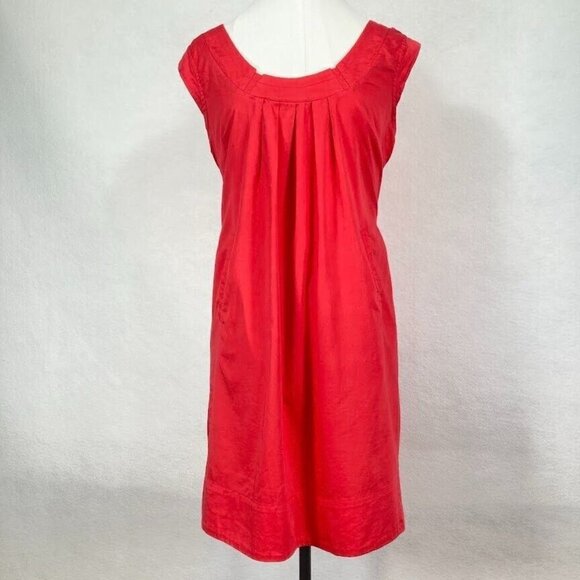 Anthropologie Maeve Sleeveless Shift Midi Dress Pleated Summer School Boho 6 - Picture 1 of 11